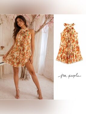 🔥FINAL SALE Free People Pleated Floral Mini Dress